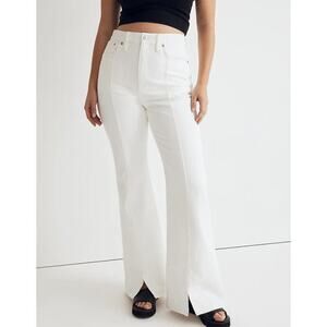 NEW Madewell Rigid High Rise Baggy Flare Jeans in Tile White